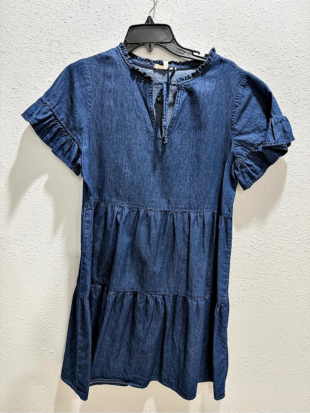 Love, Fire Blue Tiered Mini Dress Size Medium Like New